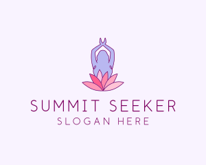 Lotus Yoga Pose logo design