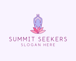 Lotus Yoga Pose logo design