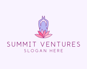 Lotus Yoga Pose logo design