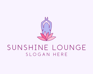 Lotus Yoga Pose logo design