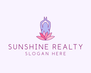 Lotus Yoga Pose logo design