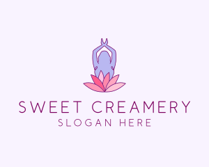 Lotus Yoga Pose logo design