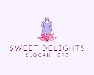 Lotus Yoga Pose logo design