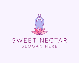 Lotus Yoga Pose logo design