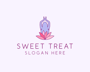 Lotus Yoga Pose logo design