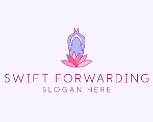 Lotus Yoga Pose logo design