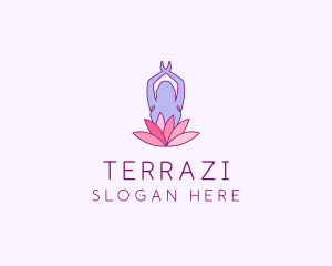 Lotus Yoga Pose logo design