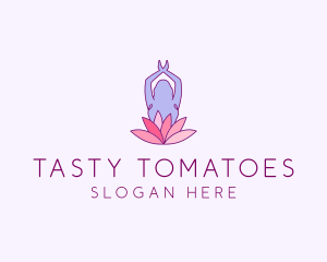 Lotus Yoga Pose logo design