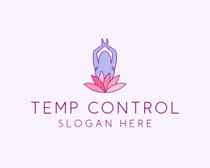 Lotus Yoga Pose logo design