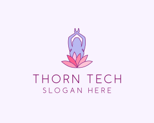 Lotus Yoga Pose logo design