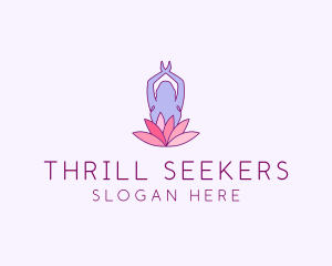 Lotus Yoga Pose logo design