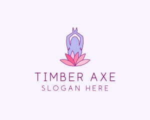 Lotus Yoga Pose logo design