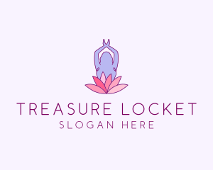 Lotus Yoga Pose logo design