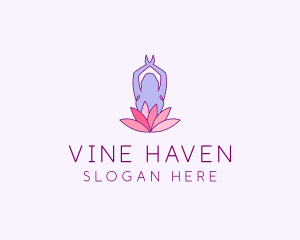 Lotus Yoga Pose logo design