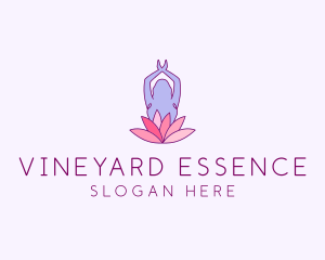 Lotus Yoga Pose logo design