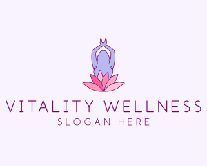 Lotus Yoga Pose logo design