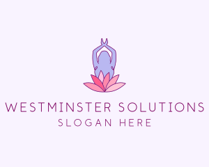 Lotus Yoga Pose logo design