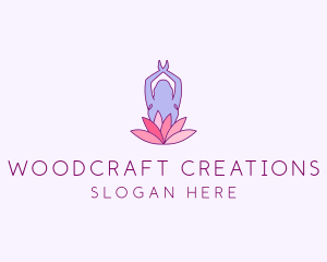 Lotus Yoga Pose logo design