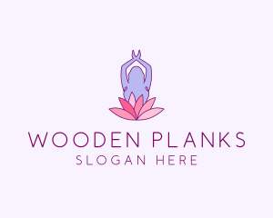 Lotus Yoga Pose logo design