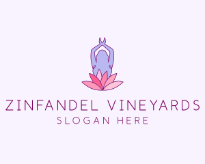 Lotus Yoga Pose logo design