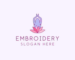 Lotus Yoga Pose logo design