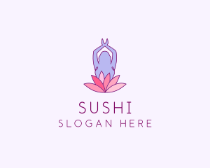 Lotus Yoga Pose logo design