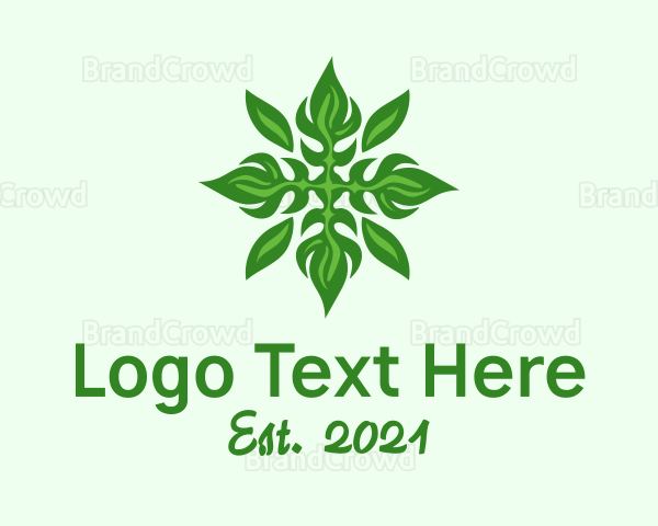 Green Flame Leaf Logo