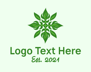 Natural Product - Green Flame Leaf logo design