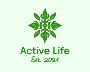 Organic Product - Green Flame Leaf logo design