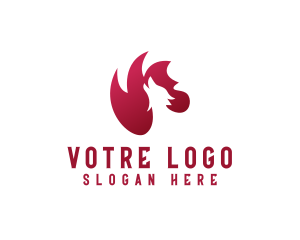 Streamer - Flaming Wolf Animal logo design