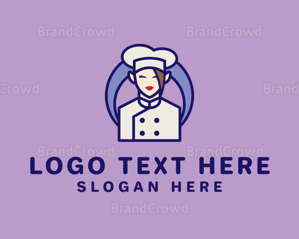 Female Kitchen Chef Logo