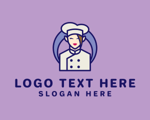 Fine Dining - Female Kitchen Chef logo design