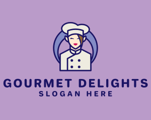 Female Kitchen Chef  logo design