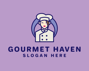 Female Kitchen Chef  logo design