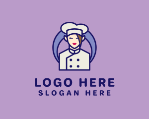 Culinary - Female Kitchen Chef logo design
