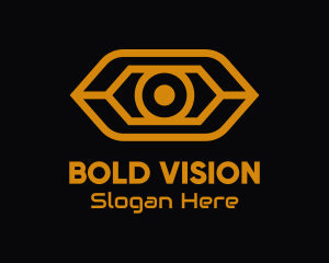 Yellow Cyber Eye logo design