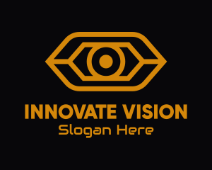 Yellow Cyber Eye logo design