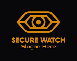 Monitoring - Yellow Cyber Eye logo design