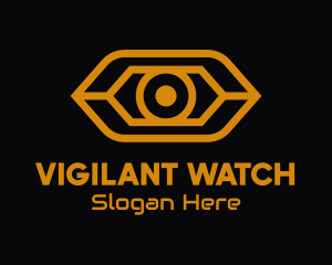 Monitoring - Yellow Cyber Eye logo design