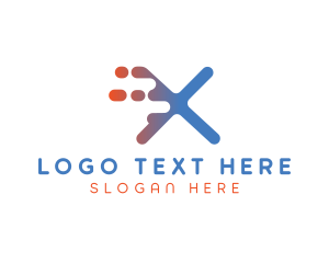 Silicon Valley - Cyber Technology Letter X logo design