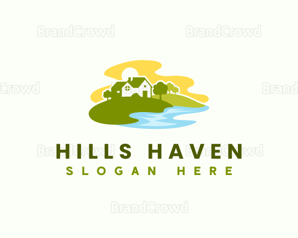 Lawn Landscaping Property Logo