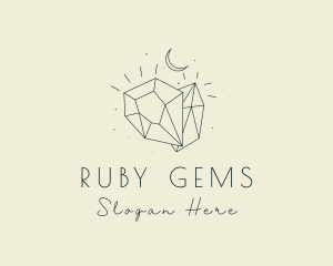 Gemstone Moon Jewelry logo design