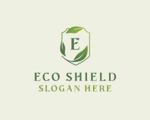 Organic Leaves Shield logo design