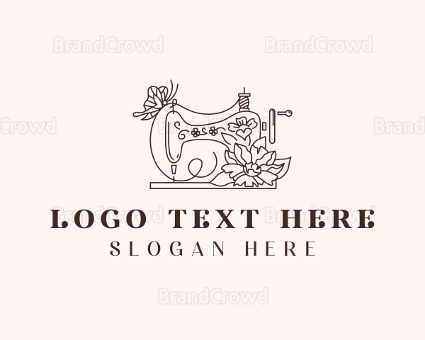 Floral Sewing Machine Logo