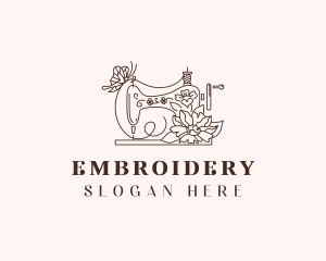 Floral Sewing Machine logo design