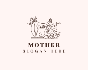 Knitter - Floral Sewing Machine logo design