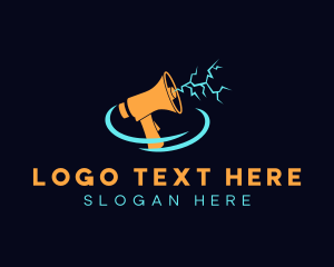 Sound - Lightning Blowhorn Megaphone logo design