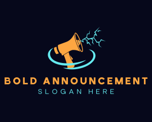 Announcement - Lightning Blowhorn Megaphone logo design