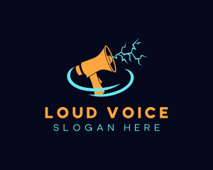 Lightning Blowhorn Megaphone logo design