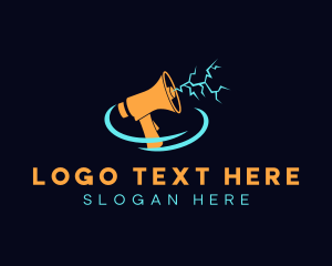 Lightning - Lightning Blowhorn Megaphone logo design